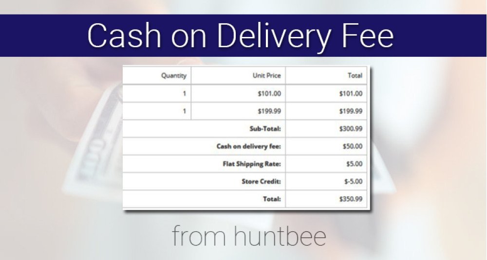 Cash on Delivery or Payment on Delivery FEE for OpenCart Extensions & Modules image