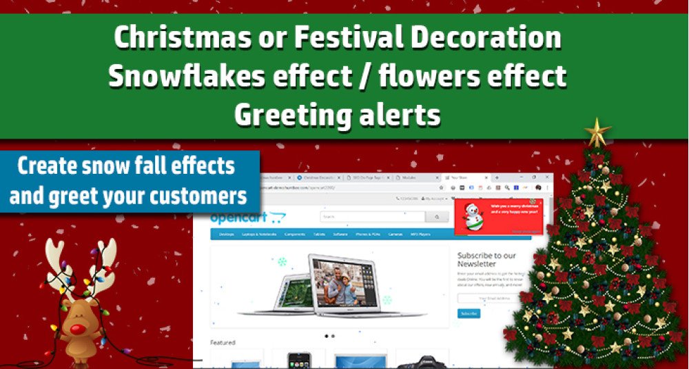 Christmas Decoration Module / Snowflakes effect / Greetings Alert Extensions & Modules image