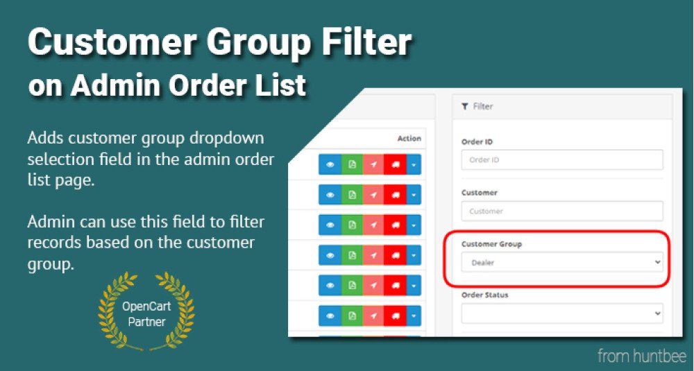 Customer Group Filter for Admin Order List Page Extensions & Modules image