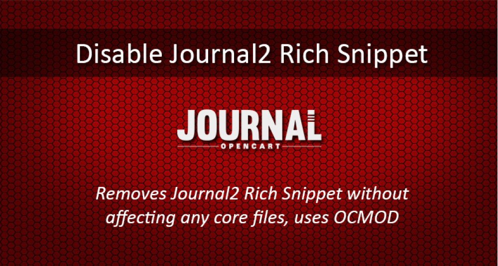Disable Journal2 Structured Data Snippets for Opencart 3.0.0.0 and higher Extensions & Modules image