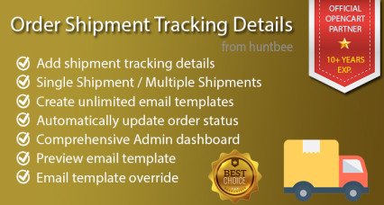 Order Shipment Tracking Details for OpenCart 4 Order Shipment Tracking Details for OpenCart 4