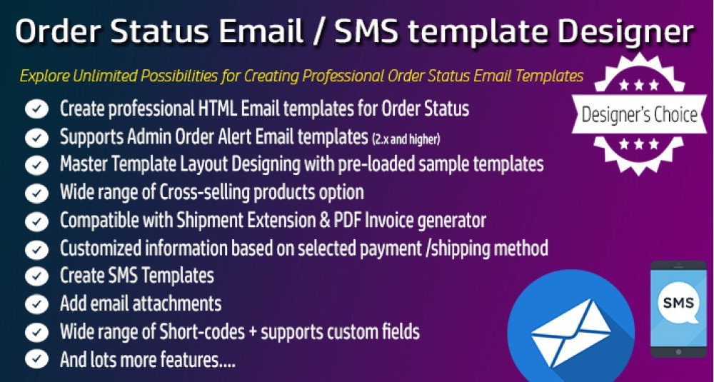 Order Status Email / SMS Template Designer PRO image