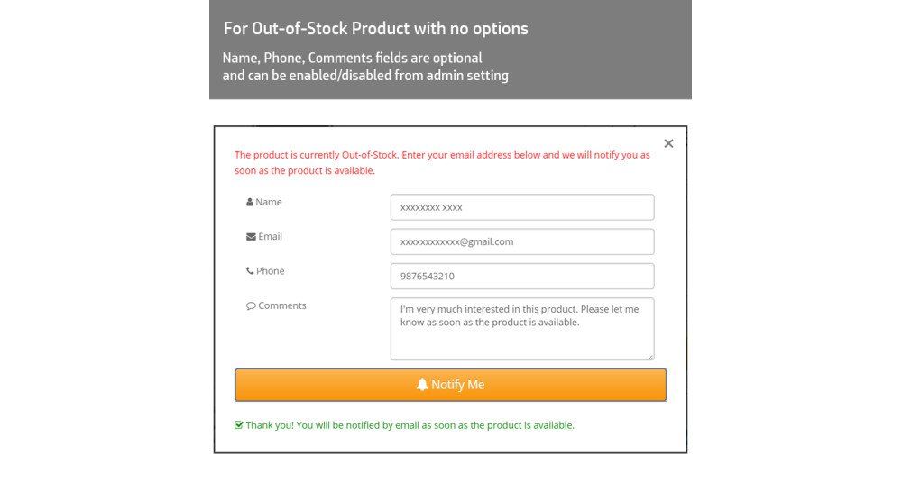 Product Stock Notification Alert - Full Pro - Type 2 Extensions & Modules image