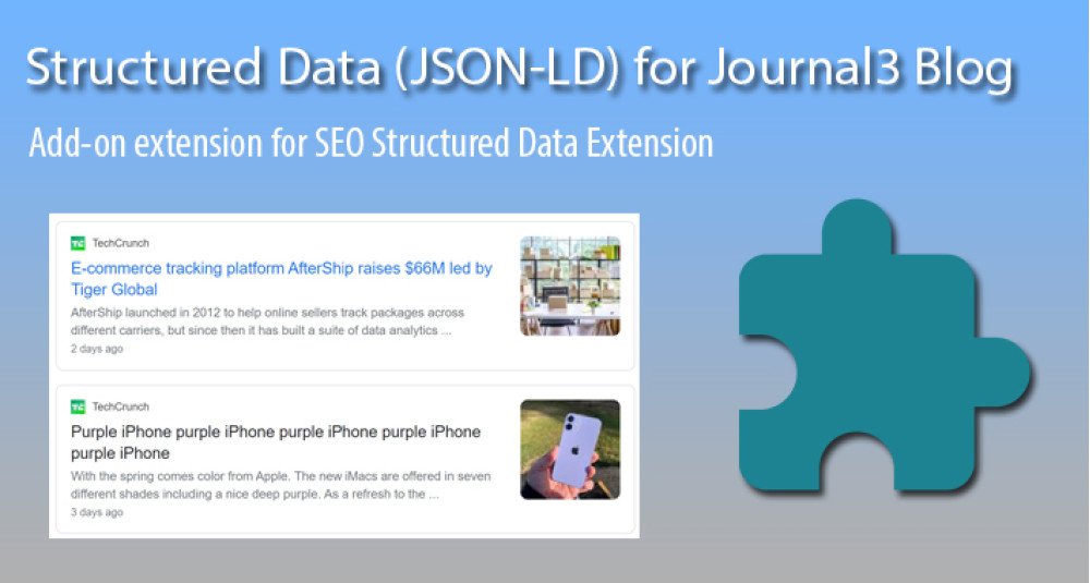 Structured Data for Journal3 Blog Article Extensions & Modules image