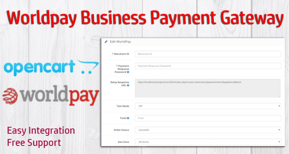 Worldpay Business Payment Gateway for OpenCart 3xxx image