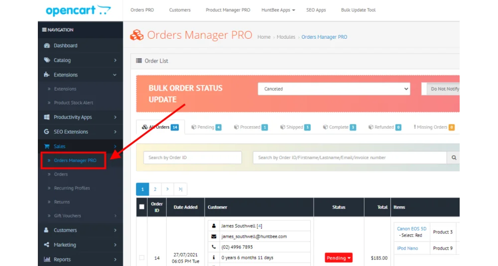 Showing image for Orders Manager PRO for OpenCart - Advanced Order Management Orders Manager PRO for OpenCart - Advanced Order Management image
