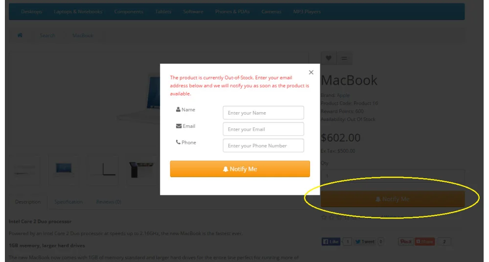 Showing image for Product Stock Notification Alert - Full Pro - Type 2 Product Stock Notification Alert - Full Pro - Type 2 Extensions & Modules image